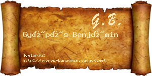 Gyöpös Benjámin névjegykártya