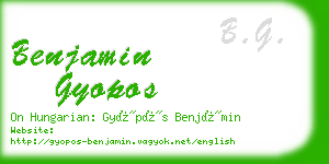 benjamin gyopos business card